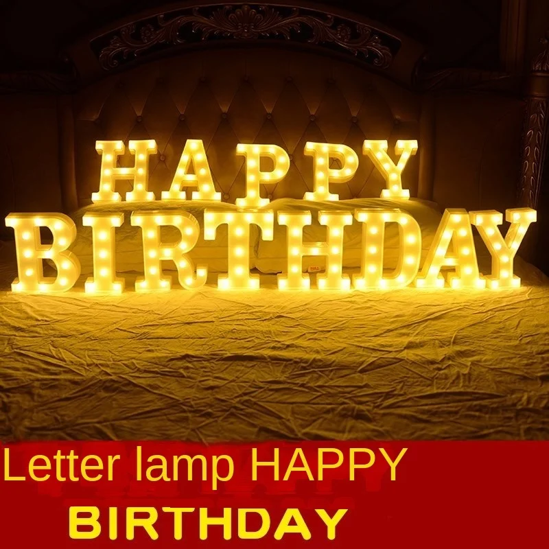 

26 Alphabet Letter Lights,Marry Me,Happy Birthday,Happy New Year,I Love You,Romantic Surprise Confession Proposal Arrangement