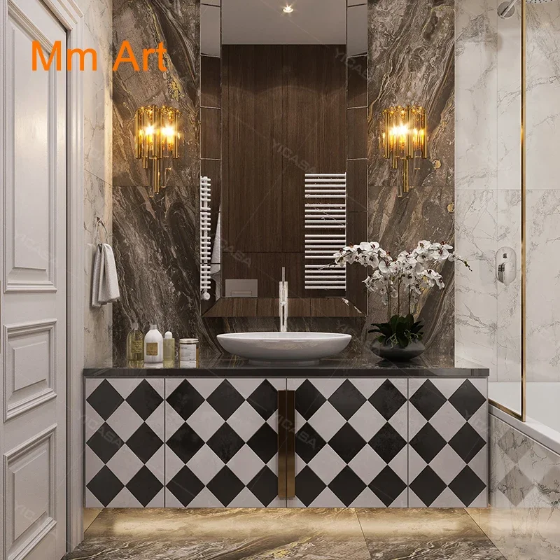 Classic style solid wood bathroom vanity mirror cabinet designs