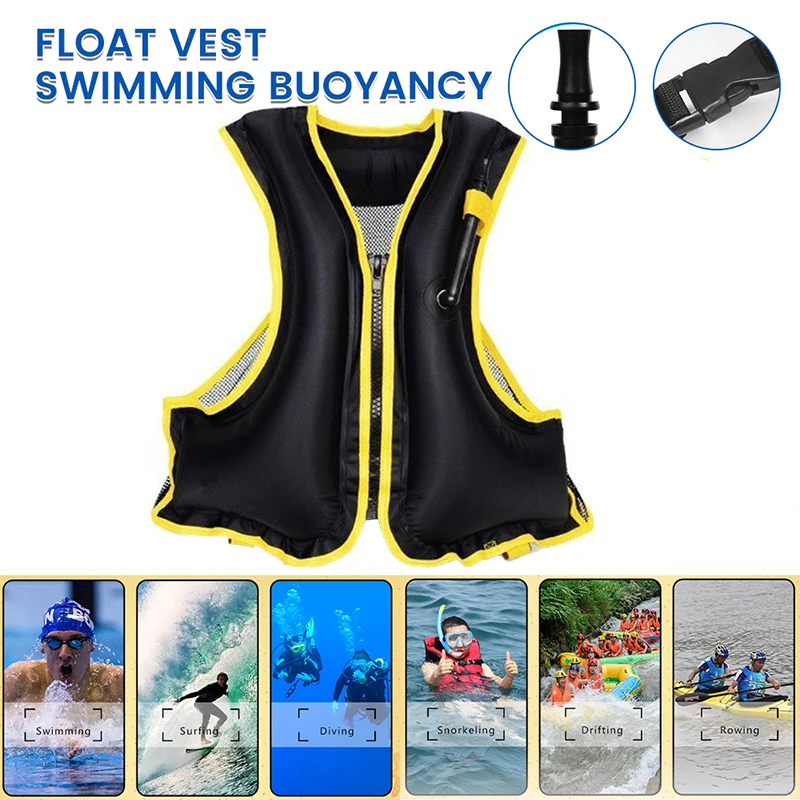 

Adult Snorkel Vest Inflatable Life Jacket Life Vest for Snorkeling Floating Swimming Drifting Surfing Water Sports Life Saving