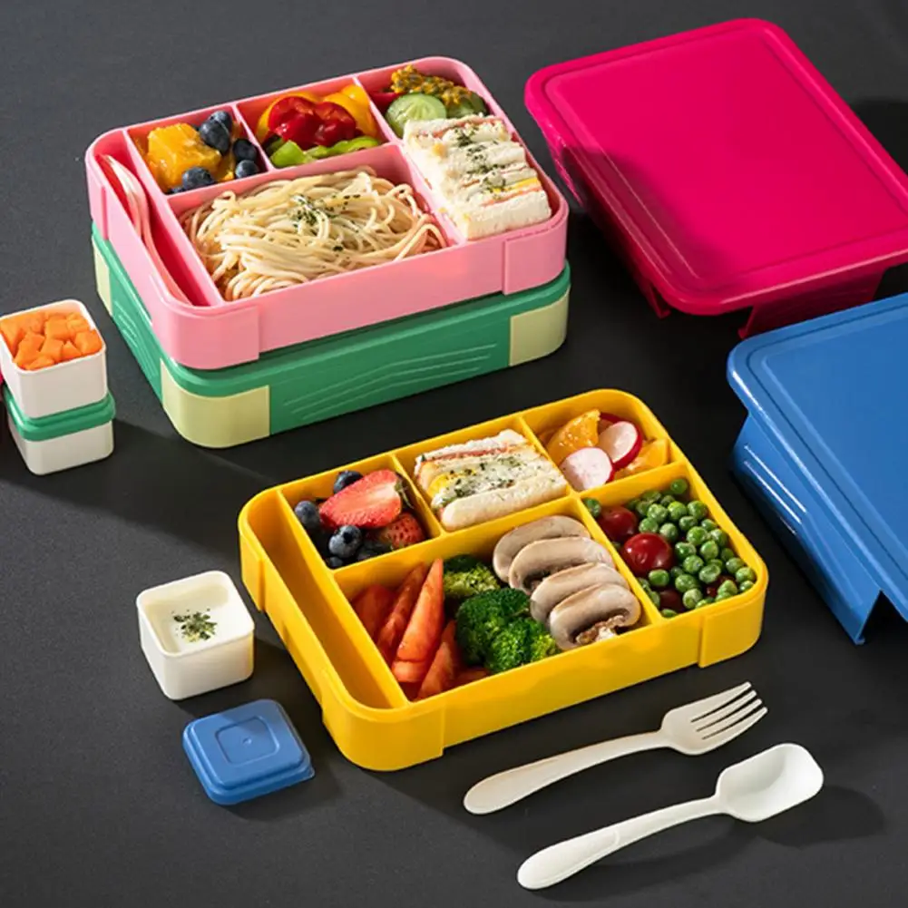 1 piece multi grid lunch box with cutlery set｜TikTok Search
