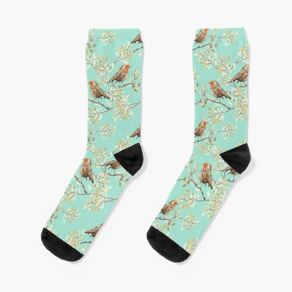 

Vintage Robin Readbreast Art Pattern Socks Men's sports and leisure Socks For Men Women's