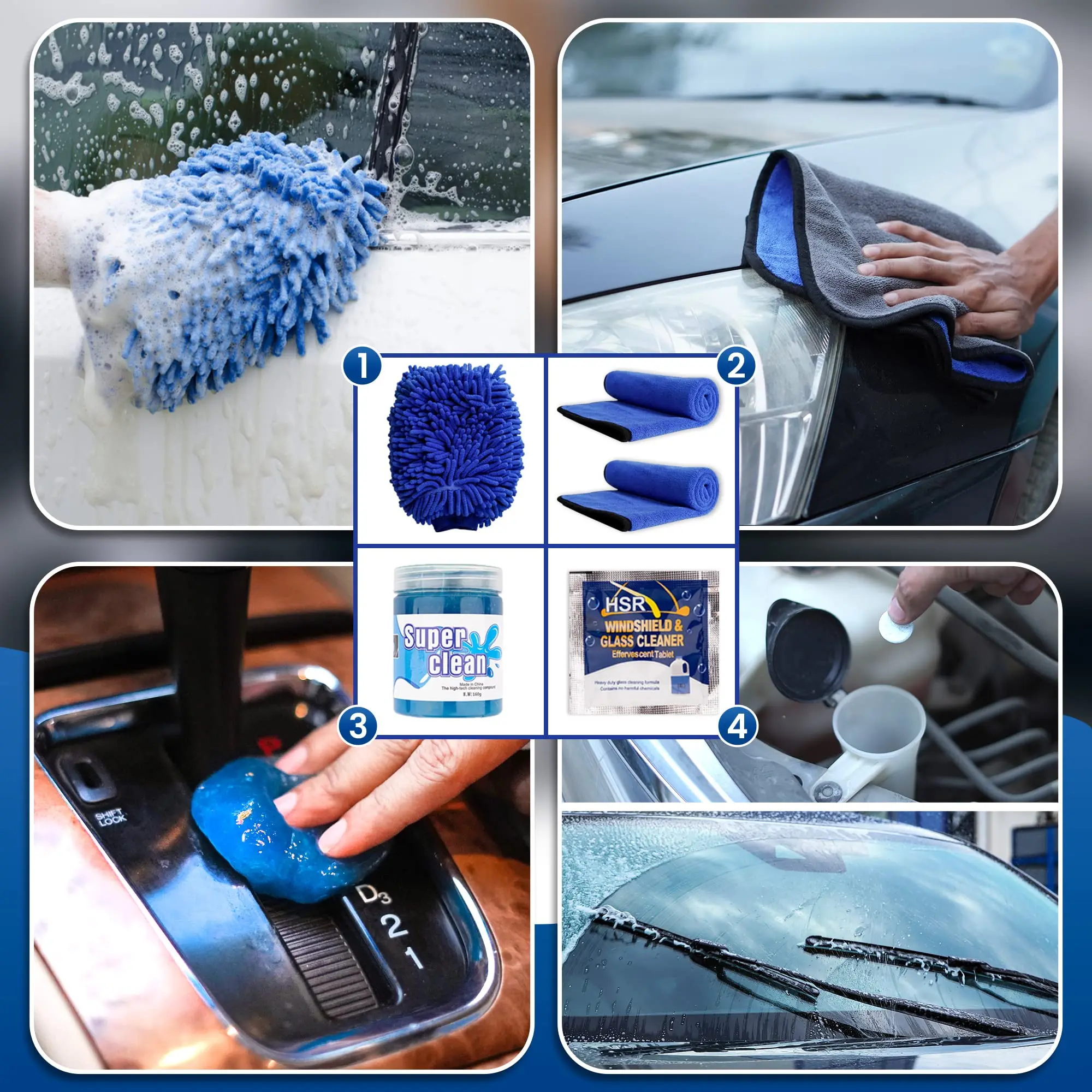 UNTIOR 23Pcs Car Detailing Kit Interior and Exterior Cleaner