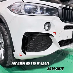 Car Front Bumper Spoiler Diffuser Splitter Fog Lamp Cover Trim Wind Knife Body Kits Accessories for BMW X5 F15 M Sport 2014-2018