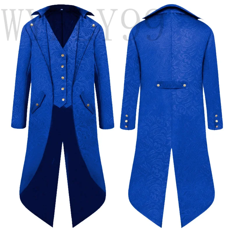 

Medieval retro white red blue tuxedo tailcoat mens jacket coats cosplay costume Gothic steam punk costume vintage tuxedo coat