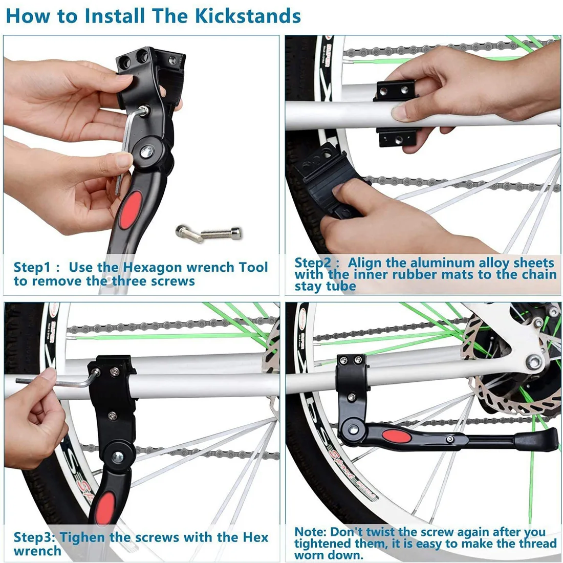 Bicycle Kickstand X-Tiger Adjustable for 22 24 26 Inch Mountain Bike and 700 Road