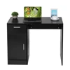 1 Drawer 1 Door Compact Computer PC Laptop Desk Table Workstation Home Office (Black) 5