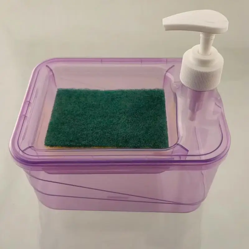 Vloeibare Zeep Dispenser Voor Keukenafwasmiddel Zeep Dispenser Met Spons Vloeibare Pomp Keukengerei Reinigings Tool