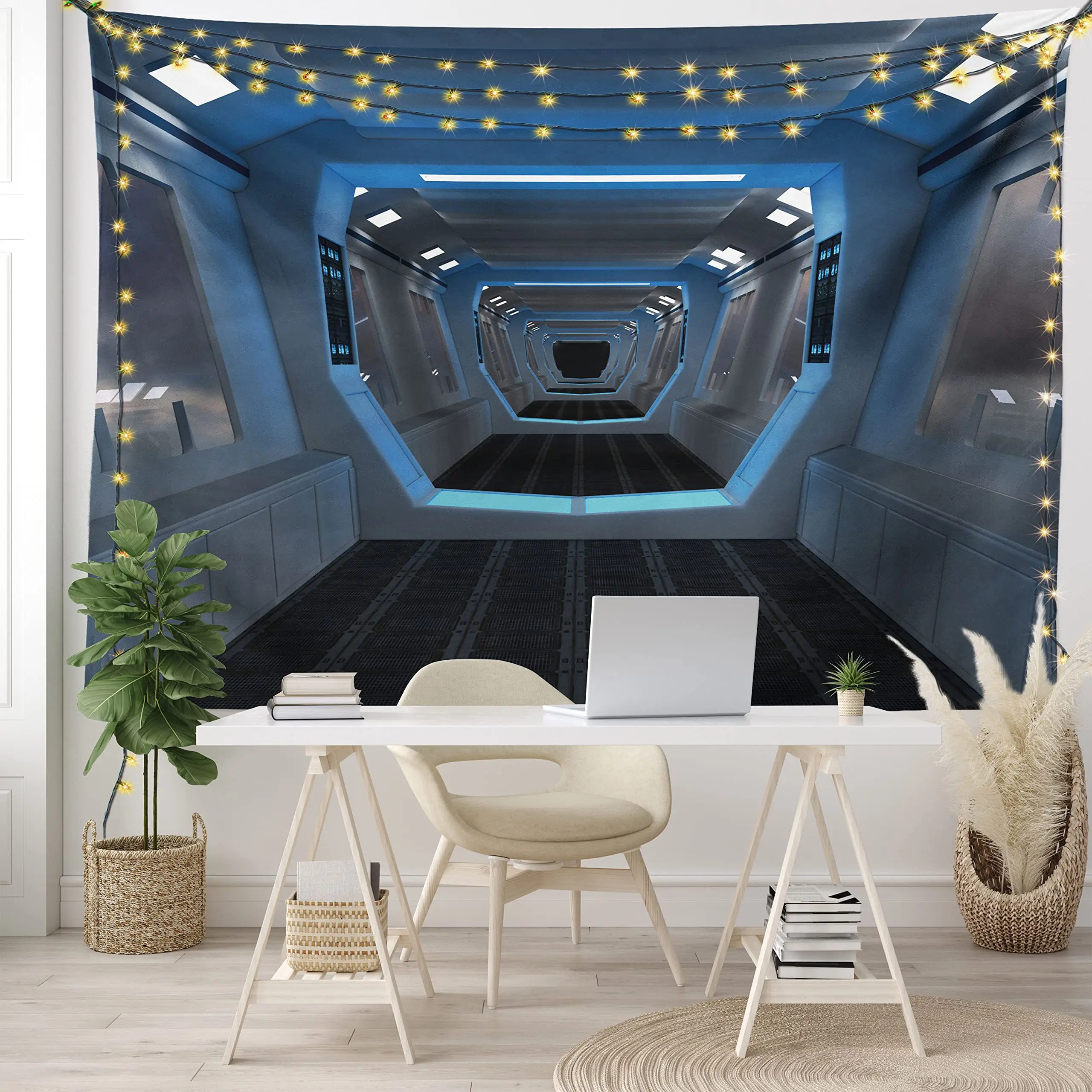Tapeçaria futurista scifi corredor espaço navio tapeçaria estação de espaço  tapeçaria parede pendurado para o quarto sala estar dormitório decoração -  AliExpress, image size:2560x2560