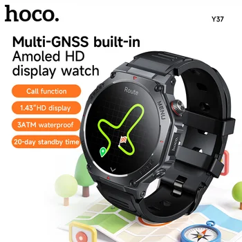 HOCO 1.43 pollici AMOLED GPS Sport Touch Screen Orologio Bluetooth 5.3 Frequenza cardiaca Monitoraggio dell'ossigeno del sonno Versione chiamata Smart Watch