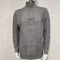 New Autumn and Winter Style European and American Men's Hooded Knitted Solid Color Long-sleeved Fashionable Single-wear Sweater. 2