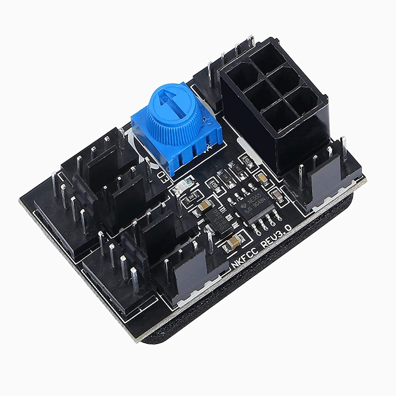 3-Pin 4-Pin Fan Adapter PWM PC Case Cooling Hub 8-Way Splitter 12V Speed ââController with 6-Pin Power Port