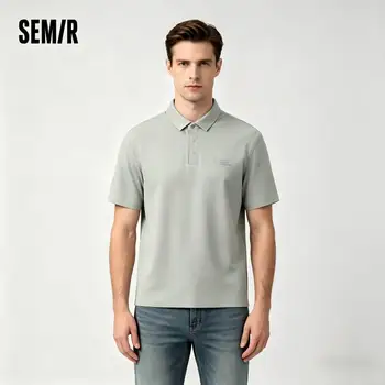 Polo da Uomo Semir Tinta Unita, Fresca e Confortevole, Stile Business con Colletto, Lavorazione a Maglia, Collezione Estate 2026, Stile Urbano Casual, Top Morbido e Confortevole per l'Ufficio