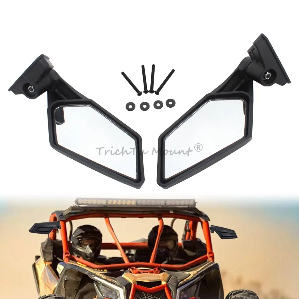 NEW UTV Mirror 180° 360° Adjustable Rearview Side View Mirrors For Can-Am Maverick X3 Max R RR 4x4 XRS XDS Turbo DPS 2017-2024 automotive part primer assembly wing back door mirror 6 pin rear view rearview side mirror for vw golf 6 mk6 2008 2013custom