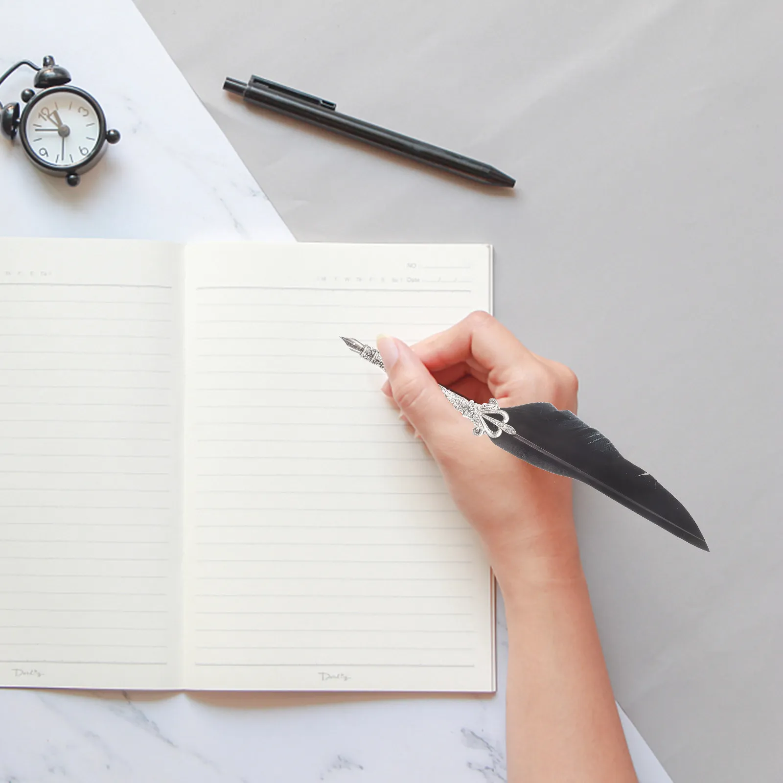 1 세트 윙 스틸 펜 훌륭한 솜씨 시그니처 비즈니스 잉크 펜 경량 서예 선물