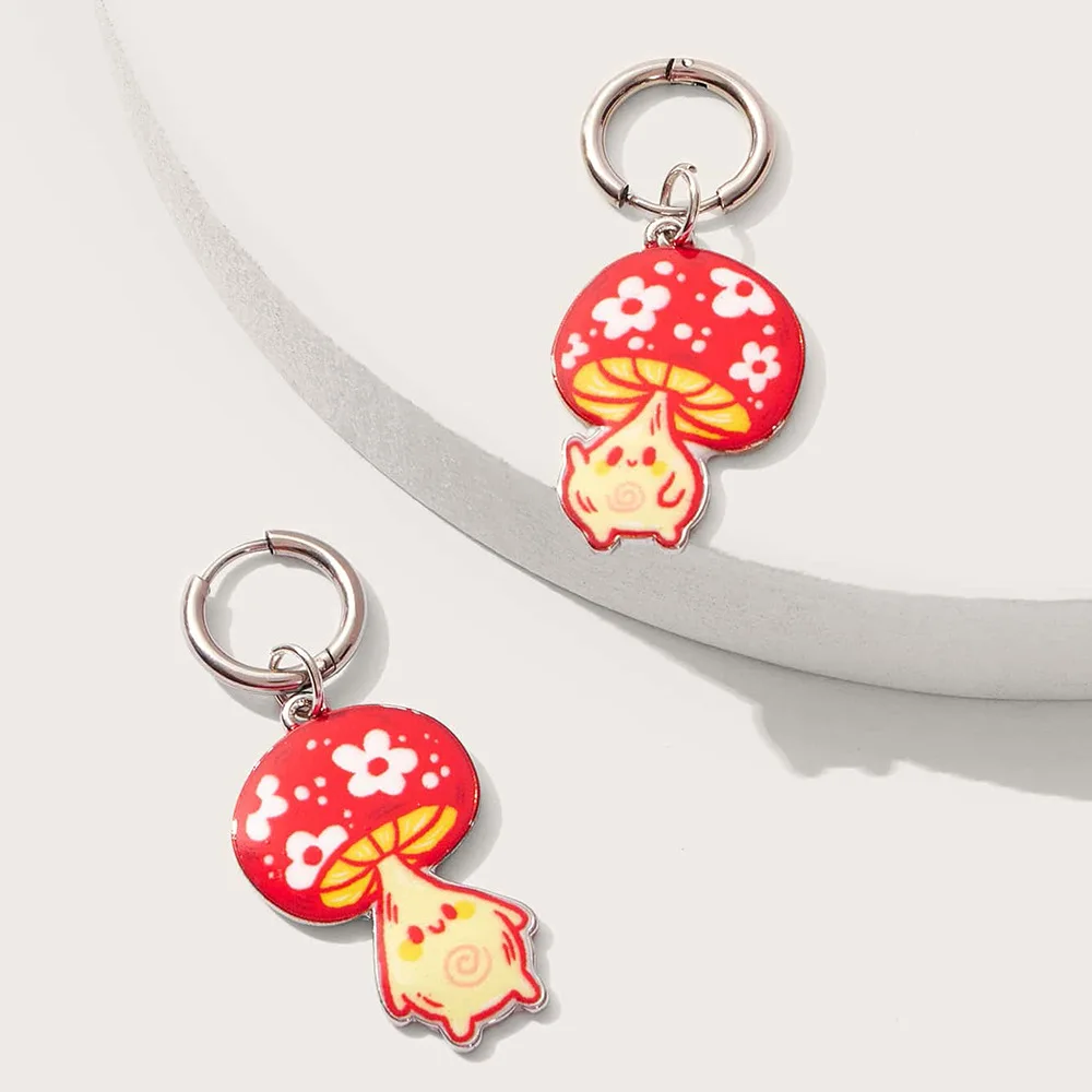 

2022 Colorful Cute Mushroom Hanging Earrings Simple Oil Drop Personality New Acrylic Earrings For Women Jewelry Wholesale