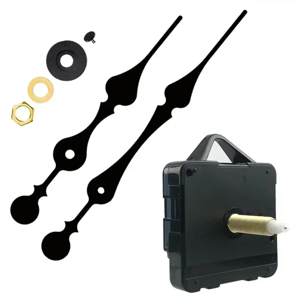 Wall Clock Clock Repair Parts Quality Silent Quartz DIY Mechanism Movement Kit Large Long Hands High Torque Wall Clock Accessories Black
