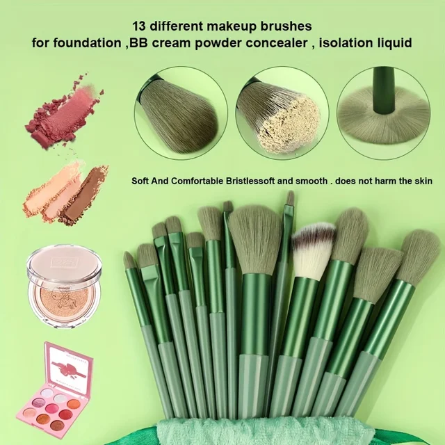 Makeup Brushes Set 13Pcs Kit Cosmetic Foundation Eyeshadow Brush Professional Powder Concealers Blush Beauty Tools Makeup Sponge
