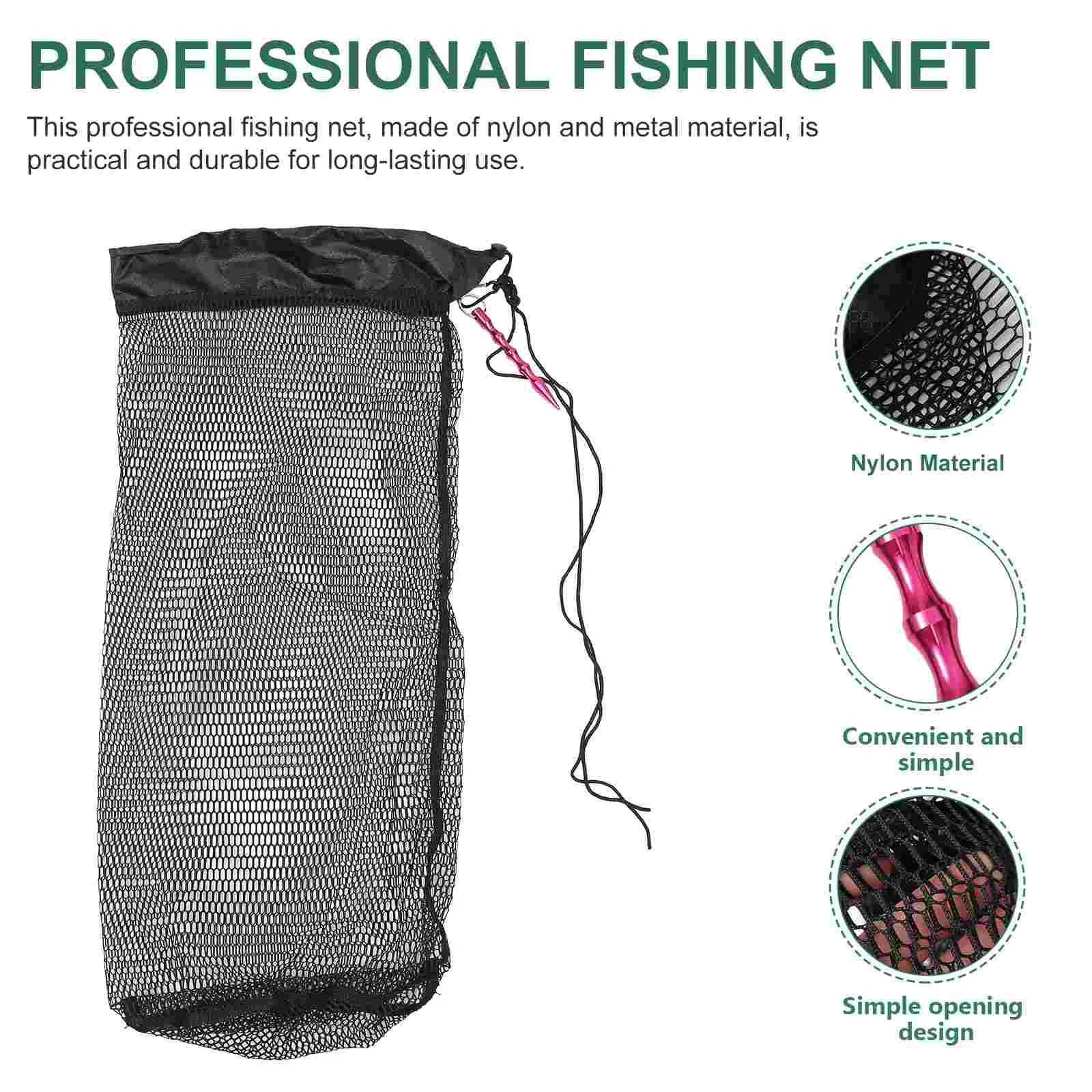 Fish Fishing Net Basket Collection Bag Nylon Mesh Catching Outdoor  Lightweight