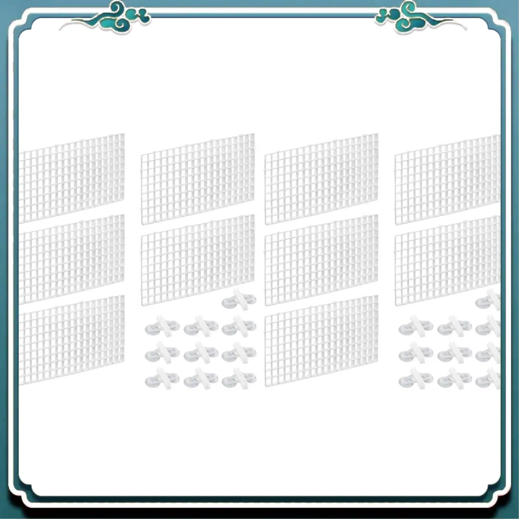 A67K-20PCS 수족관 분배기 물고기 탱크 분배기 필터 그리드 분리 그리드 트레이 격리 보드 그리드 20 PCS 빨판 클립 포함