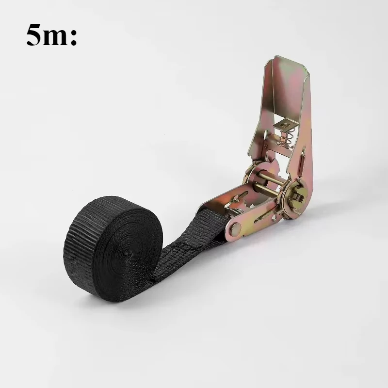 5m 화물 스트랩 래칫 텐셔너 화물차 고정 장치 수하물 물품 운송용 로프 조임기 야외 캠핑용