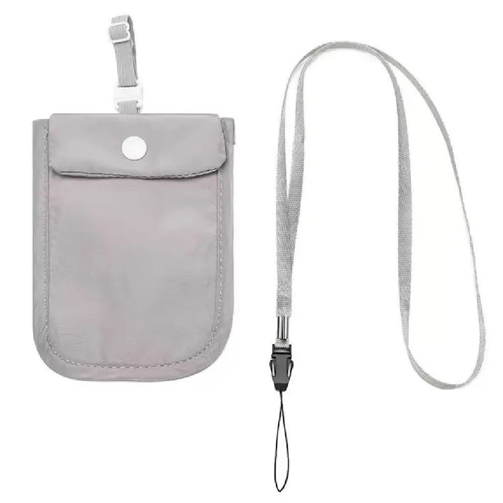 Solid Color Anti-Theft RFID-Blocking Bra Wallet with Adjustable Strap