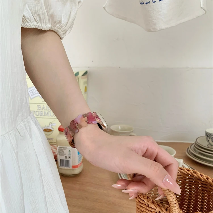 Resin Strap For Apple watch band 45mm 41mm 44mm 40mm 42mm 38mm Women's butterfly shaped bracelet iWatch Ultra 8 7 6 5 4 SE Belt