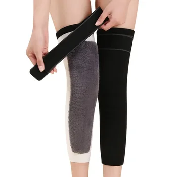 1 paio uomo donna cotone peluche scaldamuscoli inverno artrite reumatica ginocchiere leggings maniche gamba ciclismo corsa ginocchiere