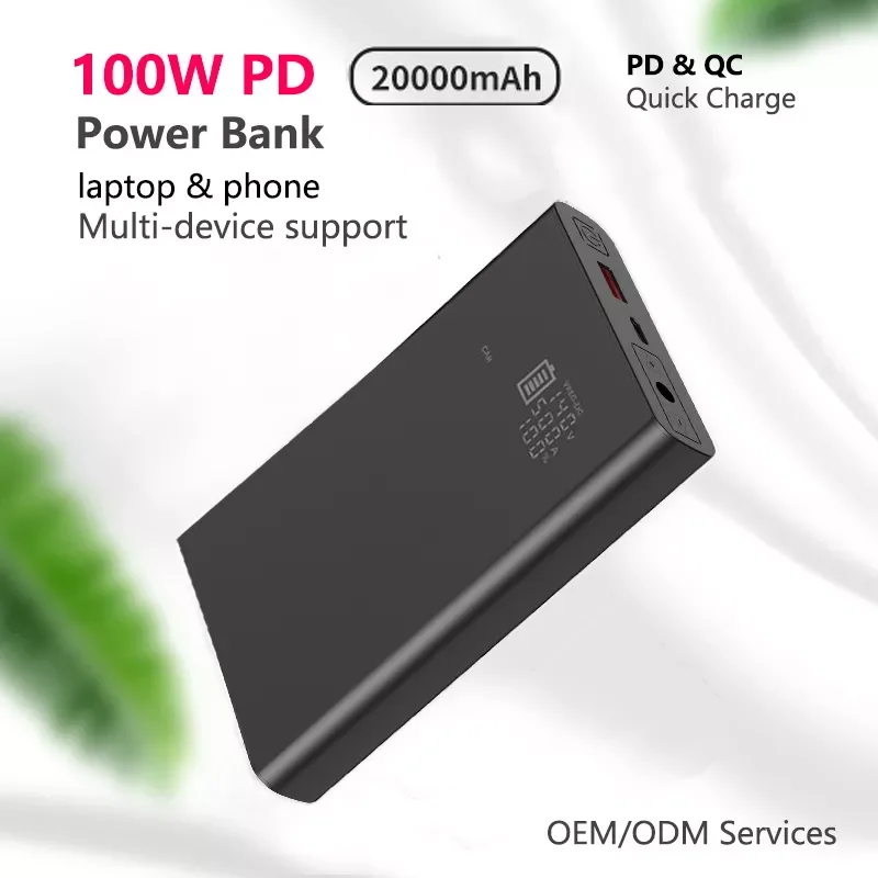 Banco de energía para portátil de 120 W, 30000 mAh, cargador portátil USB-C  100 W PD 3.0, batería externa de carga rápida para MacBook, HP, Dell XPS
