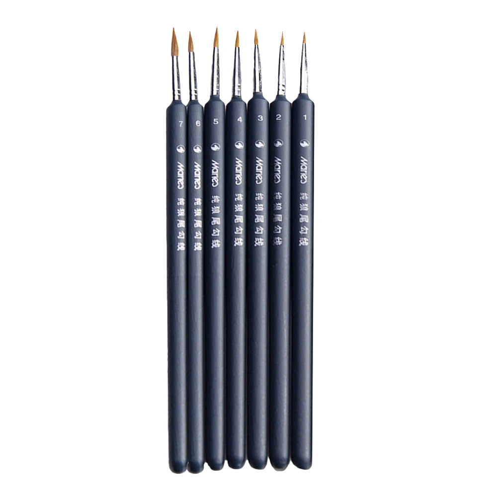 

7Pcs Wolf Hair Tip Professional Detail Paint Brush Fine Detailing Painting Drawing Watercolor Oil Painting Pen Paint Brush