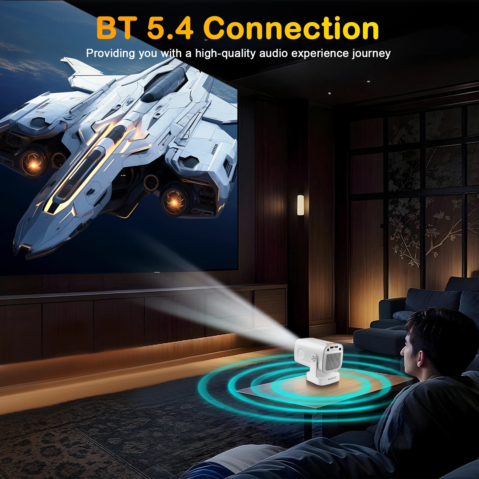 HY260 PRO 4K Native 1080P Projector Android 11 330ANSI Dual Wifi BT5.4 Google Vo