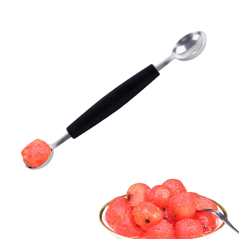 Melon Baller 2in1 Dual-head Fruit Ball Carving Knife Kiwi Waterlemon Scoop Ice Cream Spoon