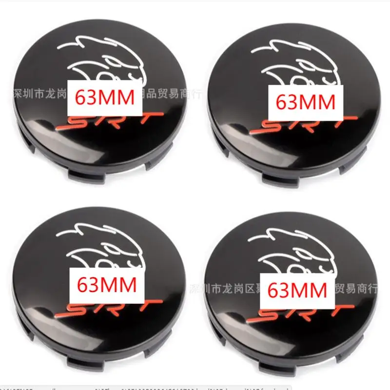 4PCS 63mm Wheels Center Hub Caps for D-odge SRT Caliber Challenger Journey Caravan Durango Nitro Car Wheel Cover Accessories