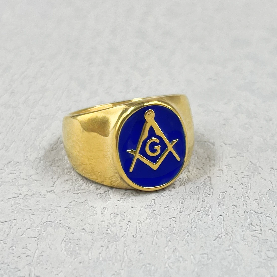 Men's Vintage Hiphop Rock Stainless Steel Ring in Gold Finish