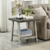 Roundhill Furniture Athens Contemporary 3-Piece Wood Shelf Coffee Table Set, 24D x 48W x 19H in, Walnut and Gray 5