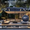 Double Sided Patio Umbrellas - 15ft Solar Lights LED Lighted Outdoor Extra Large Market Table Umbrella with Base Included, Overs 2