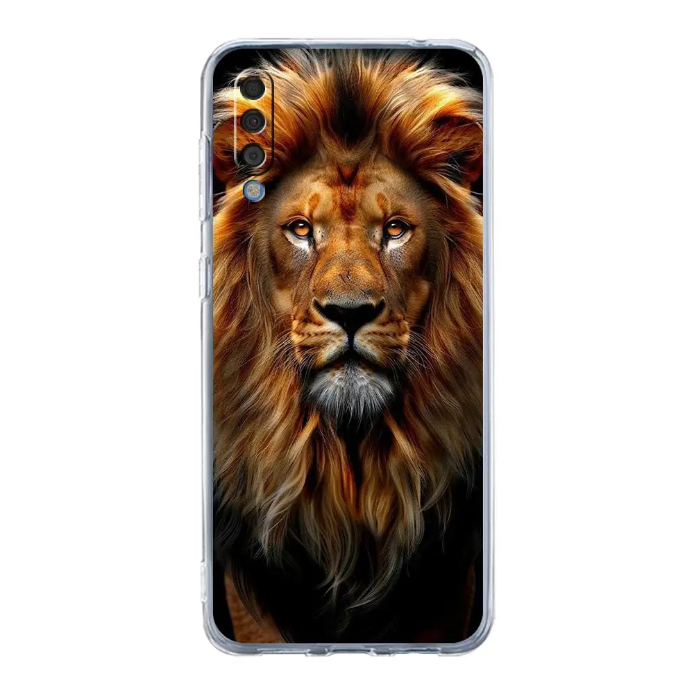 Animal-Themed Phone Case with Tiger, Wolf, and Lion Design