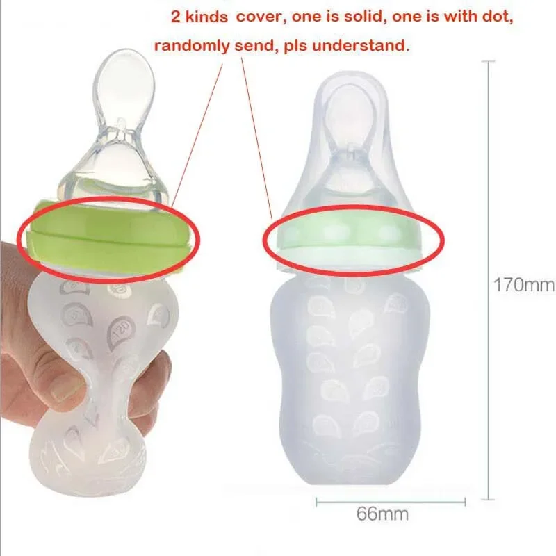 1pc 180ml Soft Silicone Baby Rice Cereal Spoon Feeding Bottle Weaning Squeezing Feeder Pacifier