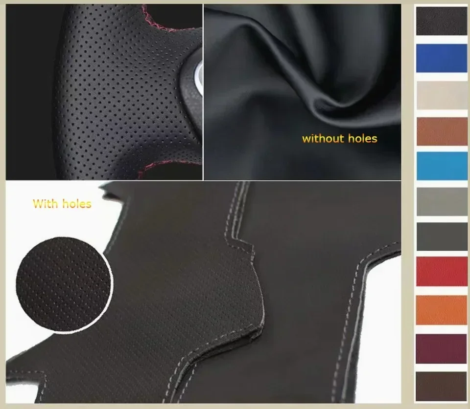 Maßgefertigter Wildleder-Lederlenkradbezug für Mercedes Benz C-Klasse, E-Klasse, GLA, GLC, W205, C63, Autozubehör – Detail 7