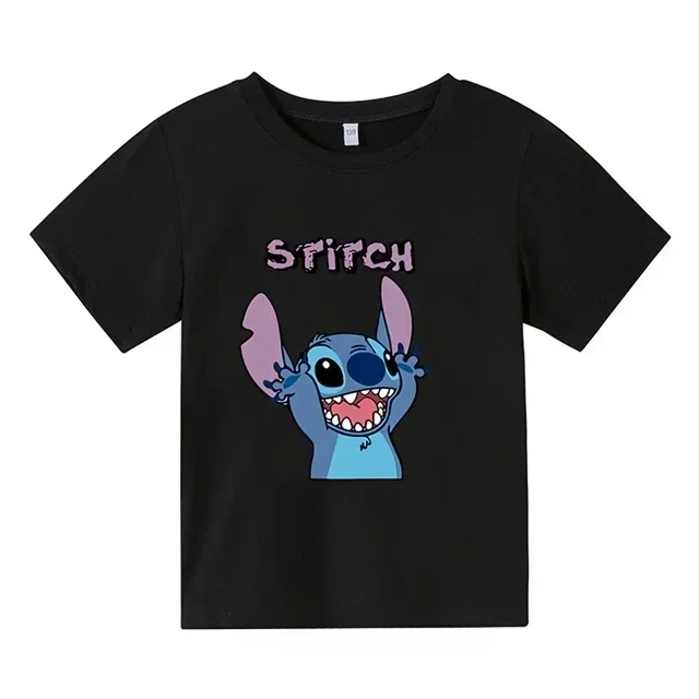 thumbnail image 1 of Nueva camiseta de algodón de Lilo & Stitch para niños, camisetas de manga corta de verano a la moda con dibujos animados para niños y niñas, 1 of 5