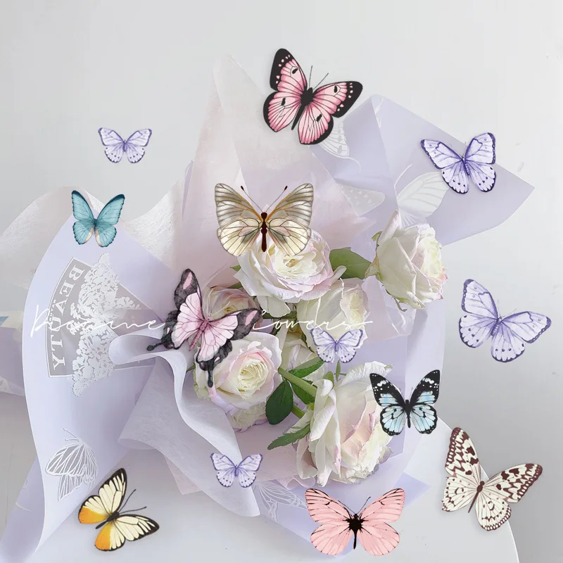 20pcs 58cm Butterfly Series Flower Wrapping Paper Butterfly Dance Flower  Paper Material Bouquet Flower Shop Supply - AliExpress