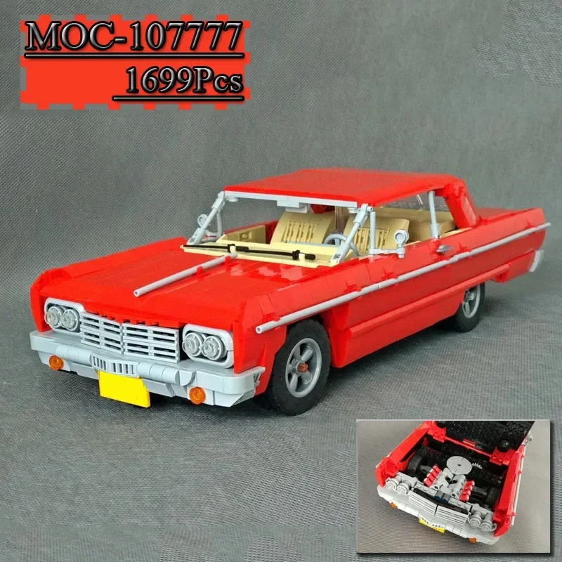 

Новый конструктор VTG 1964-MOC-107777 IMPALA SS AMT, Классическая модель, конструктор, блоки, саморазблокирующиеся игрушки, подарок на день рождения