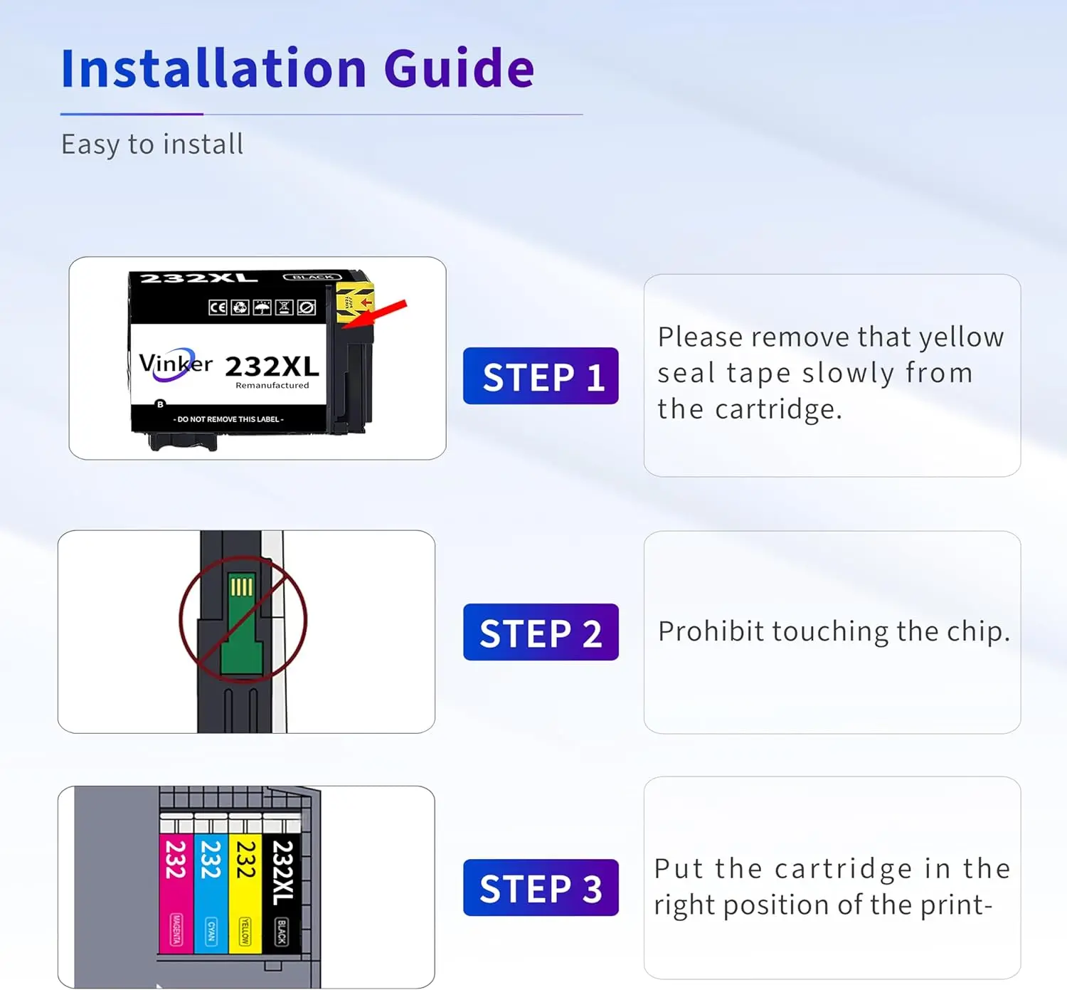 Ink Cartridge Inkjet Ink Cartridge 232XL 232 Ink Cartridges for Epson 232 232XL Ink Cartridge Combo Pack Compatible with Epson WF-2930 XP-4200 XP-4205 WF-2950