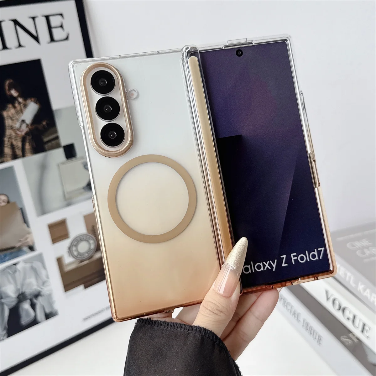 Clear Shockproof Magnetic Phone Case with Wireless Charging