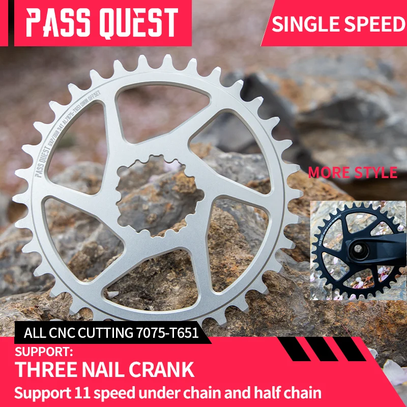 

GX Dirt Jump Urban Street Action MTB bicycle 3-nail Single speed Chainring 104BCD Sprocket 28T30T 32T 34T Chainwheel Bike Parts