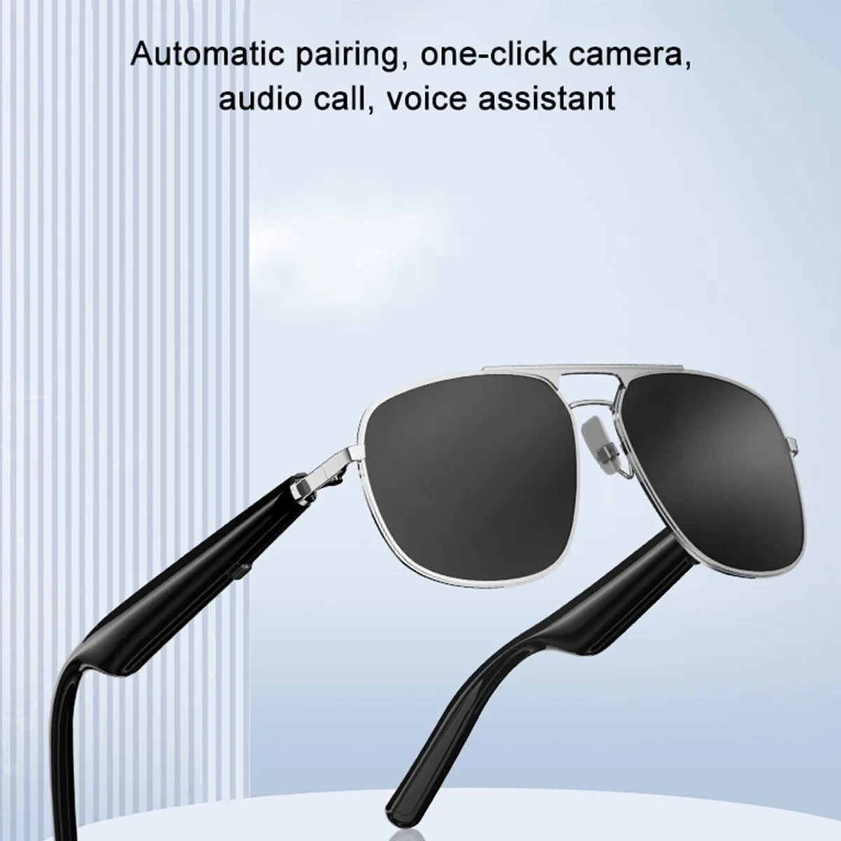 Smartglasses AI Translator Answer Call Voice Assistant Remote Camera Artificial Intelligence UV Protect Smart Glasses for Man