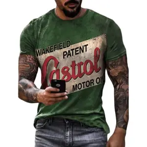 Мужская Винтажная футболка с коротким рукавом, с 3D-принтом