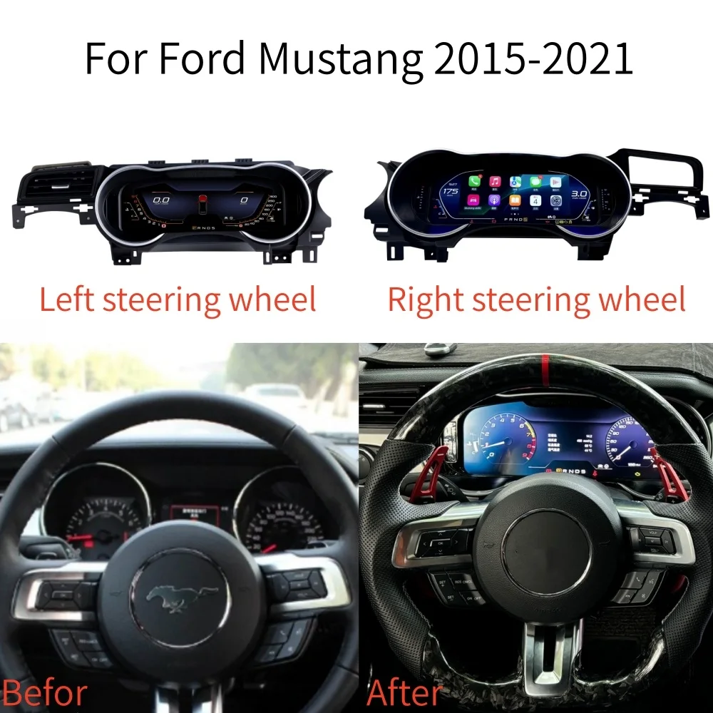 Pantalla LCD Android para Ford Mustang 2015-2012, Velocímetro Digital, Panel de Instrumentos Virtual, Carplay 1