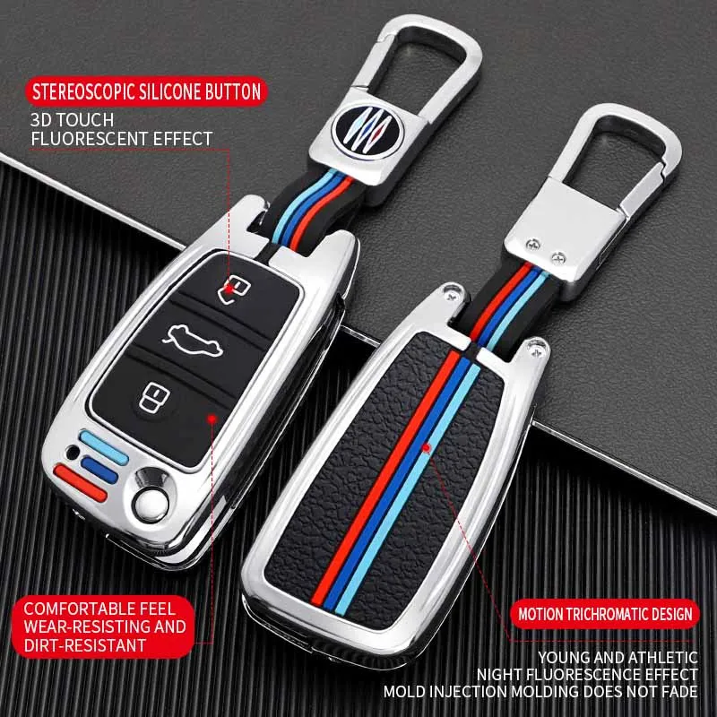 Cover chiate/telecomando per Audi A3 A4 A5 A6L C6 8L 8P B6 B7 B8 C6 RS3 Q3 Q7 TT 8L 8V S3 portachiavi Borsette Protettore Accessori Auto - S4c80aac1bf3e4245b554502069fe8683L