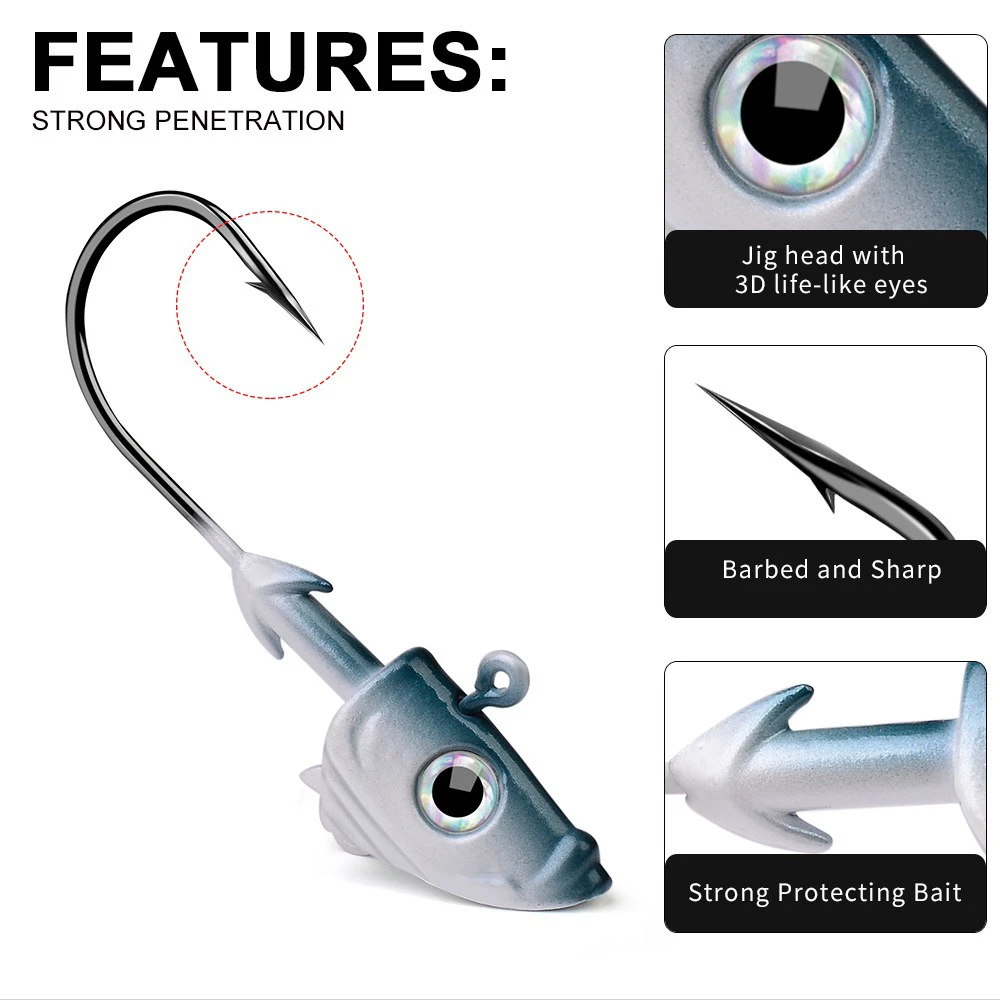 Sea Fishing Hook Triangle Head Jig Hooks Lead Hood 21.5g 32.5g