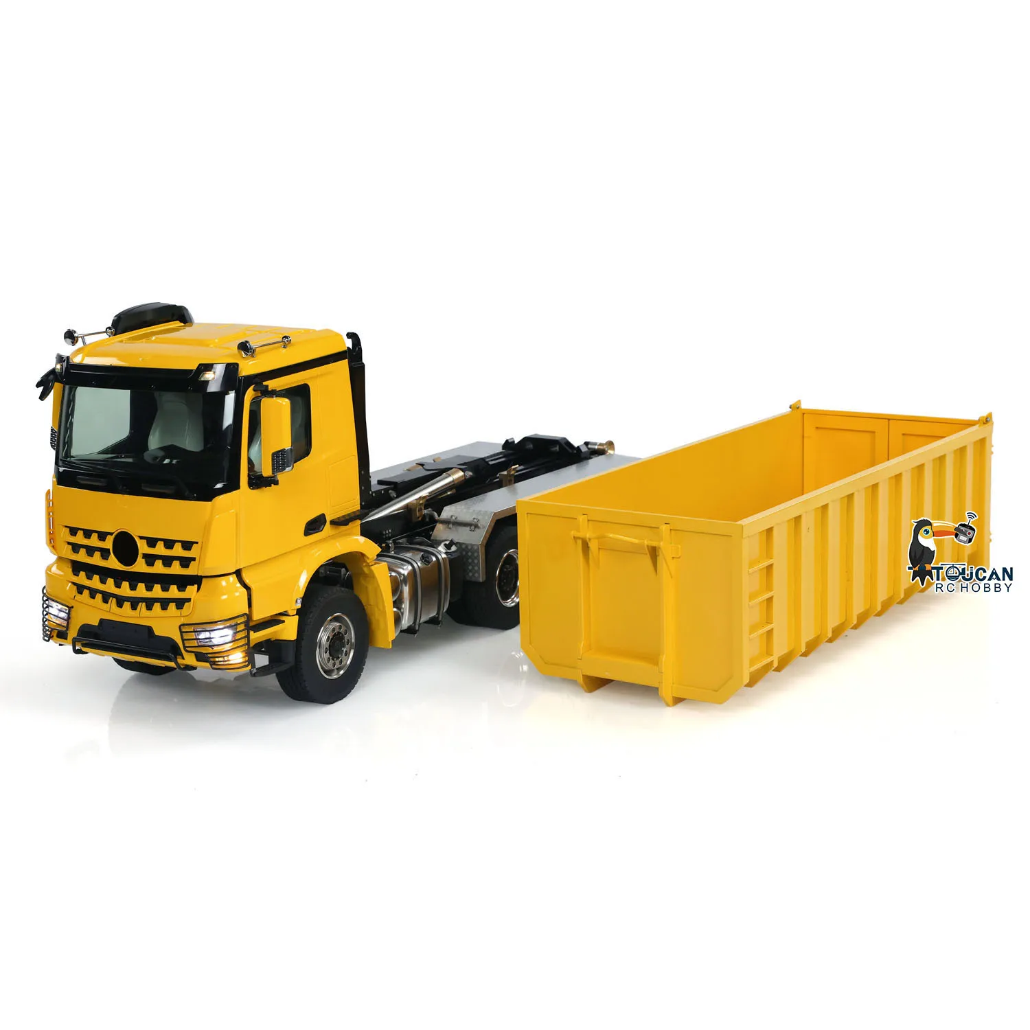 Toy 1/14 RC Hydraulic Dumper Car 8x8 Roll On Full Dump Truck Sound Light Rear Axle Steering Sound Light Tipper Model TH23869 5